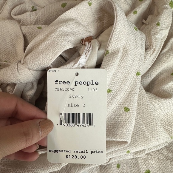 NWT Free People Abbie Reversible Fit & Flare Mini Dress Ivory Sz 2 - Picture 6 of 14